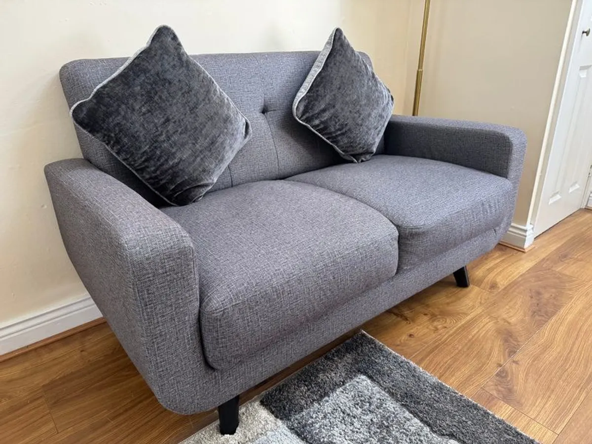 2-Seater Light Grey Sofa - Image 2