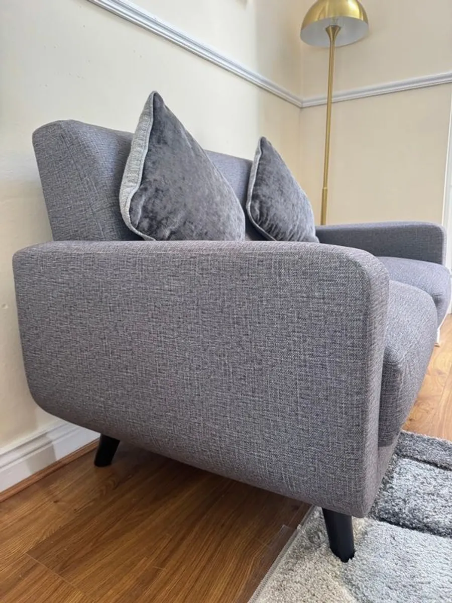 2-Seater Light Grey Sofa - Image 4