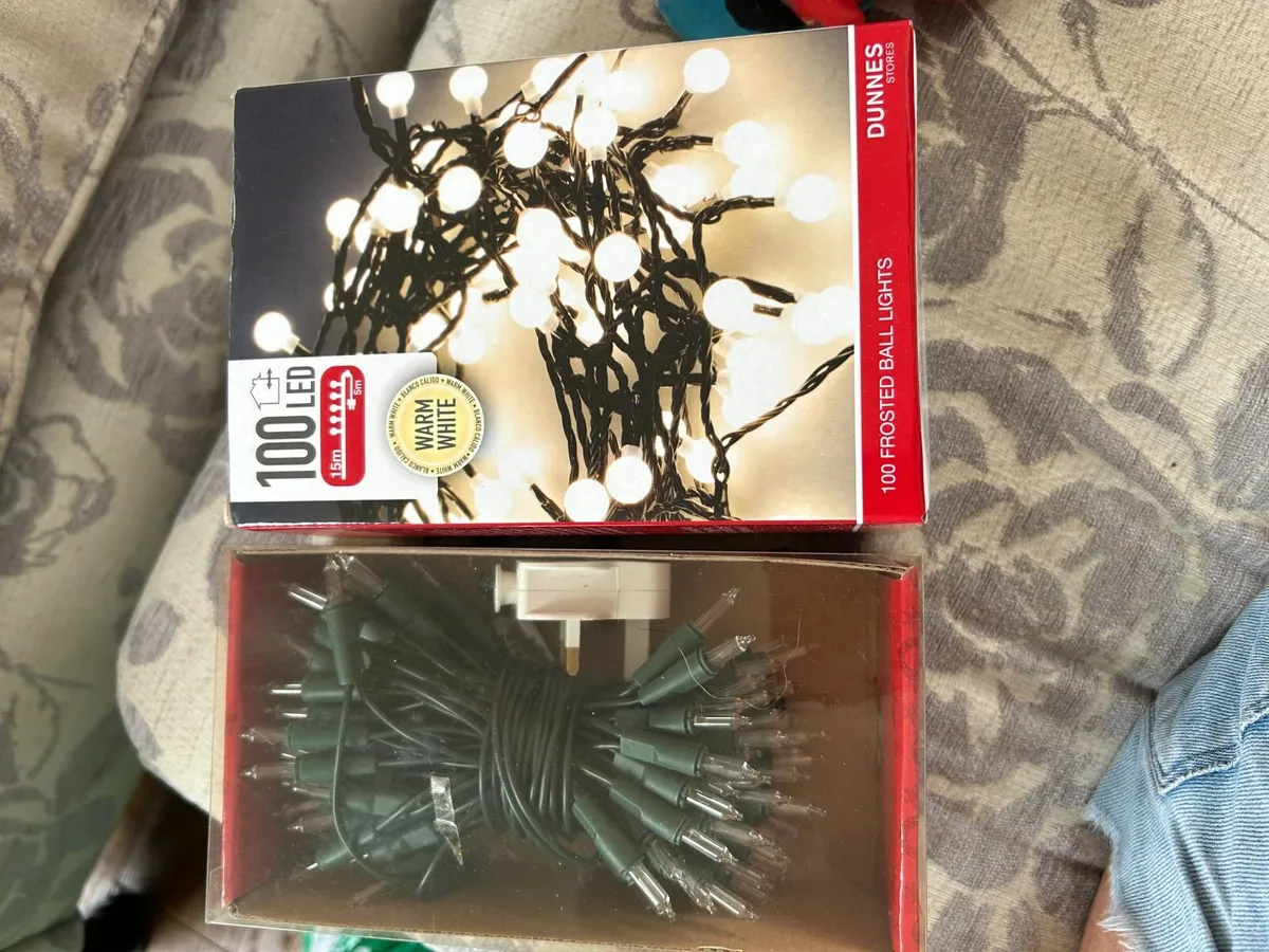 Box filled w/ Christmas Decorations incl. tree std - Image 2