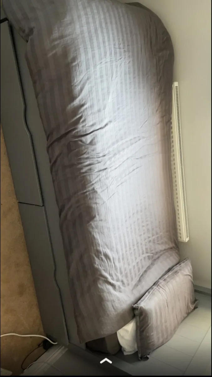 Single wooden bed with storage