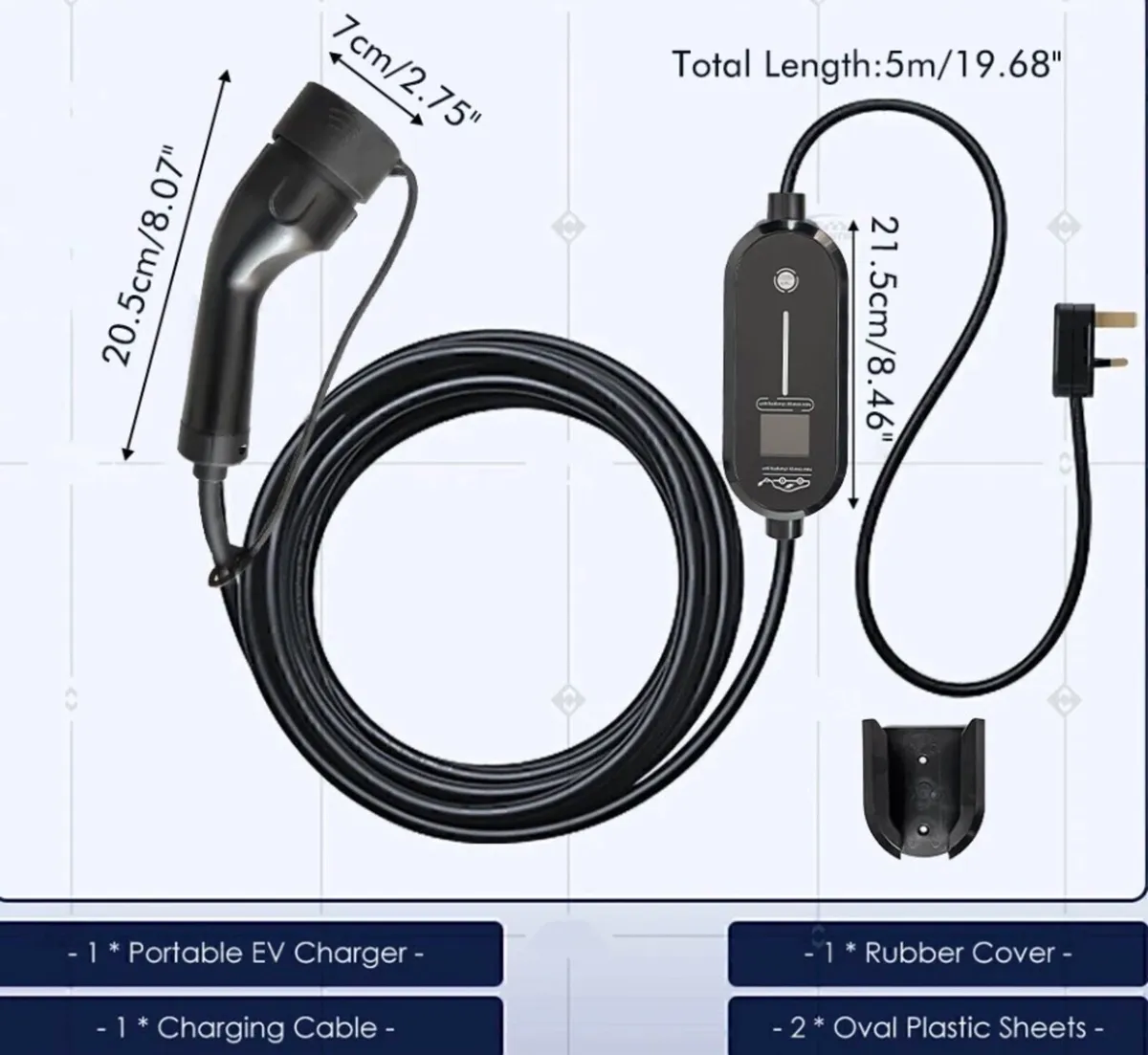 NEW EV Charging Cable Type 2 Granny Charger 3pin - Image 2