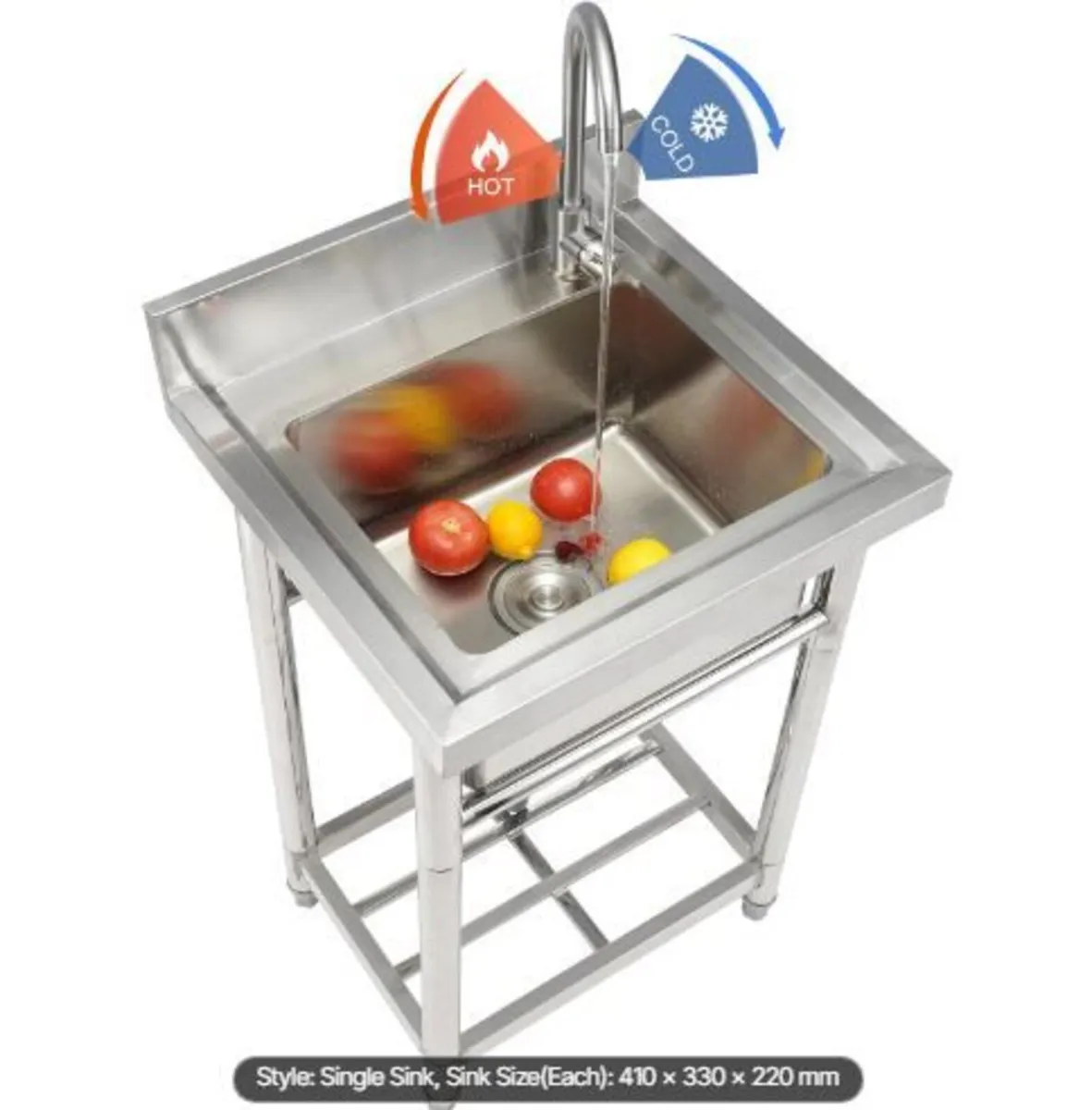 Stainless Steel Utility Sink, - Image 1