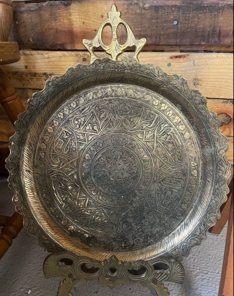 Mid century brass serving tray