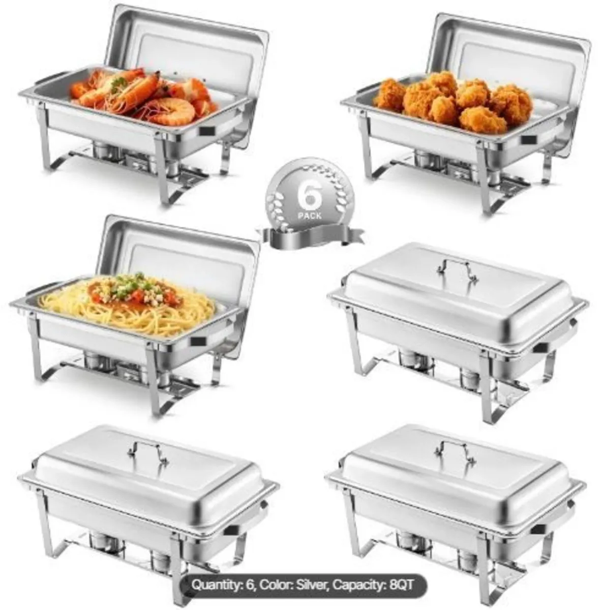 Chafing Dish Buffet Set, 8 Qt 6 Pack - Image 4