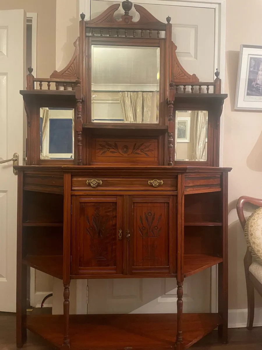Antique mirrored corner cabinet/washstand - Image 1