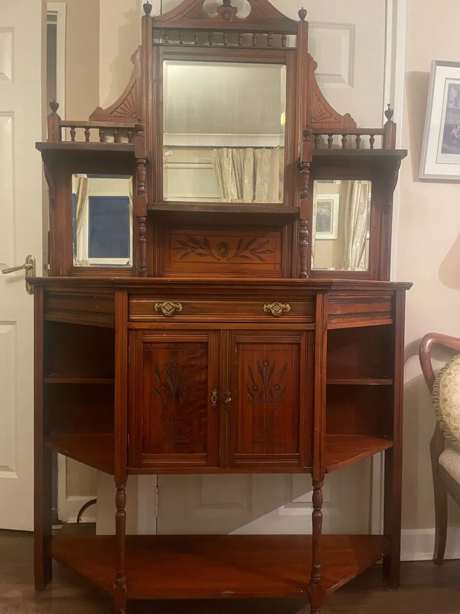 Antique mirrored corner cabinet/washstand - Image 2