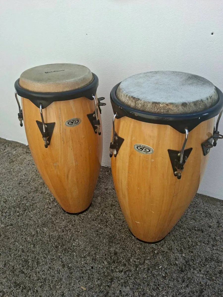 Nice Pair of LP Siam Oak Percussion Conga Drums - Image 2