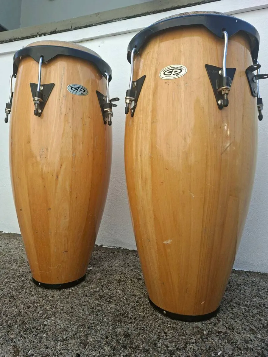 Nice Pair of LP Siam Oak Percussion Conga Drums - Image 1