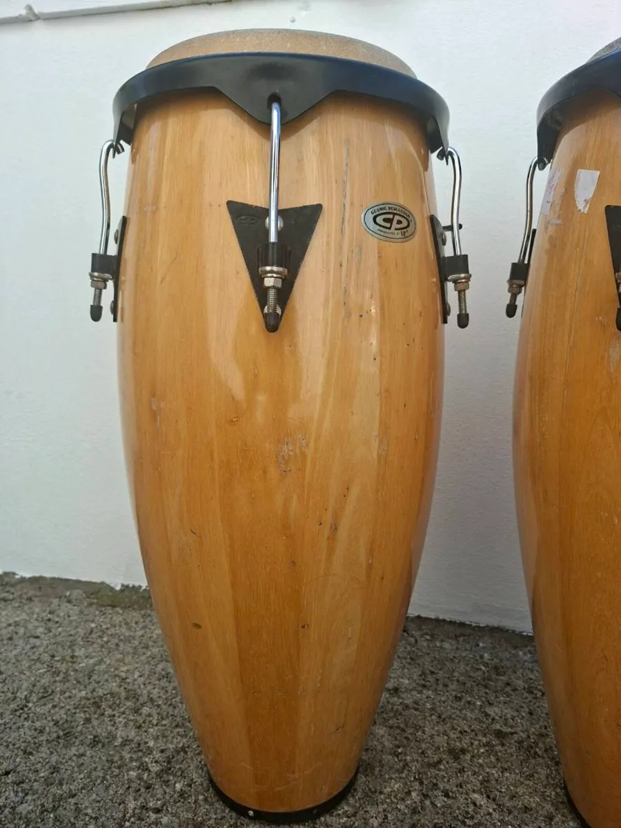 Nice Pair of LP Siam Oak Percussion Conga Drums - Image 4