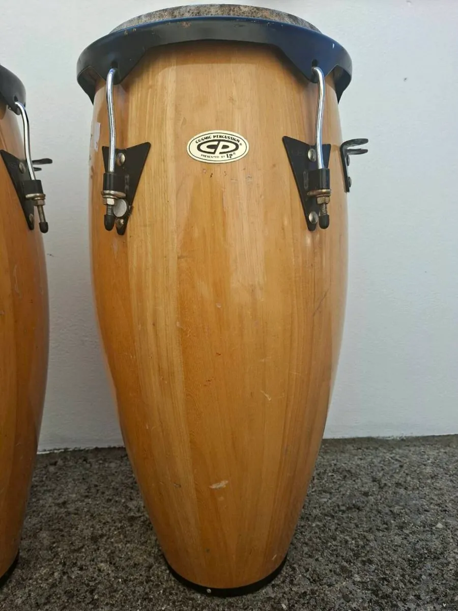 Nice Pair of LP Siam Oak Percussion Conga Drums - Image 3