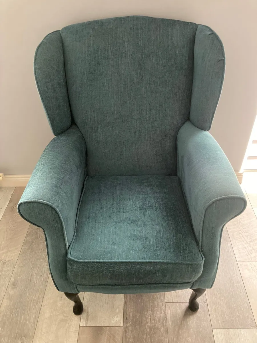 Queen Ann chair and footstool - Image 1