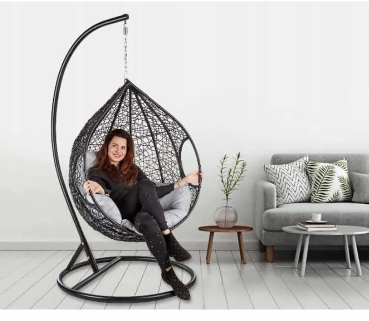 NEW GARDEN RATTAN HANGING EGG CHAIR - DELIVERY - Image 4