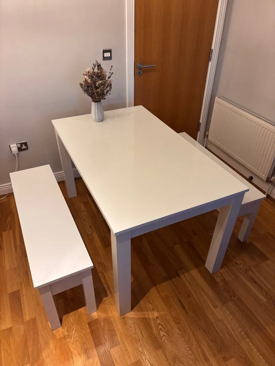 Dining Table and Benches - Image 1