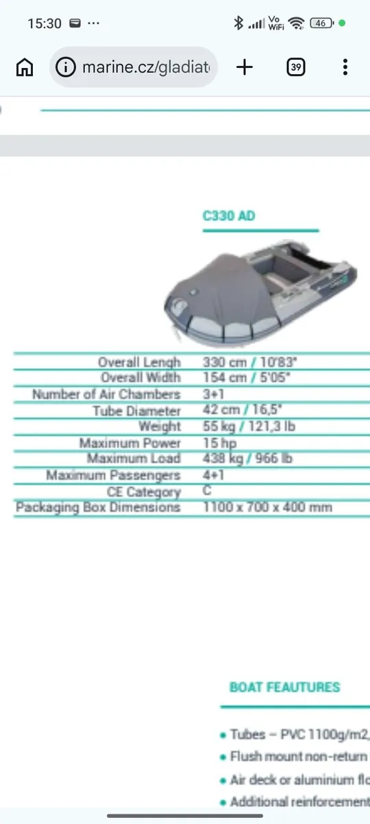 Inflatable 3.3 M PVC 5 person Boat - Image 3