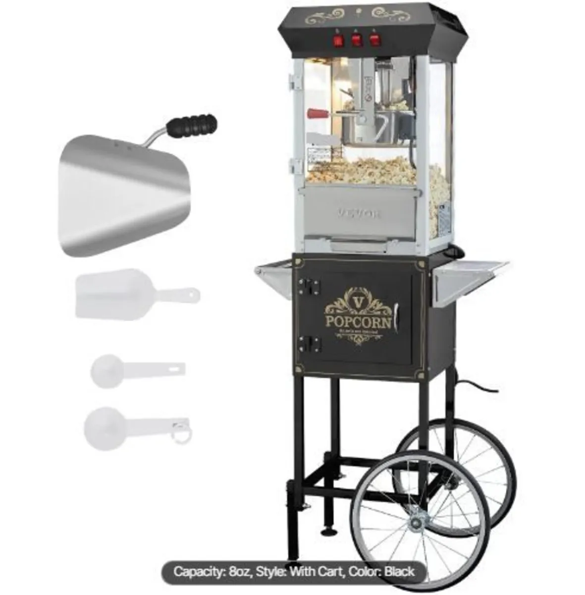 Popcorn Maker with Cart, 850W - Image 1