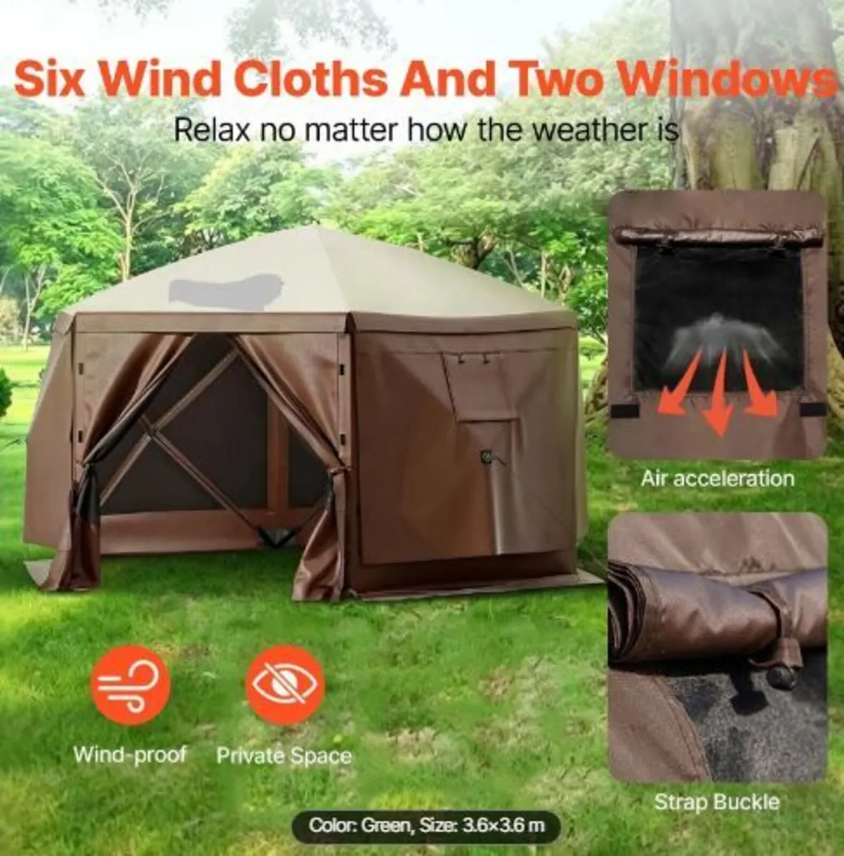 Gazebo Screen Tent, 12 x 12 ft - Image 2