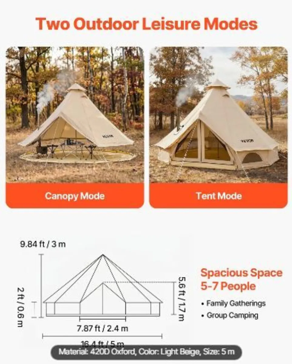 Oxford Bell Tent, 4 Seasons 5 m Yurt Tent - Image 3
