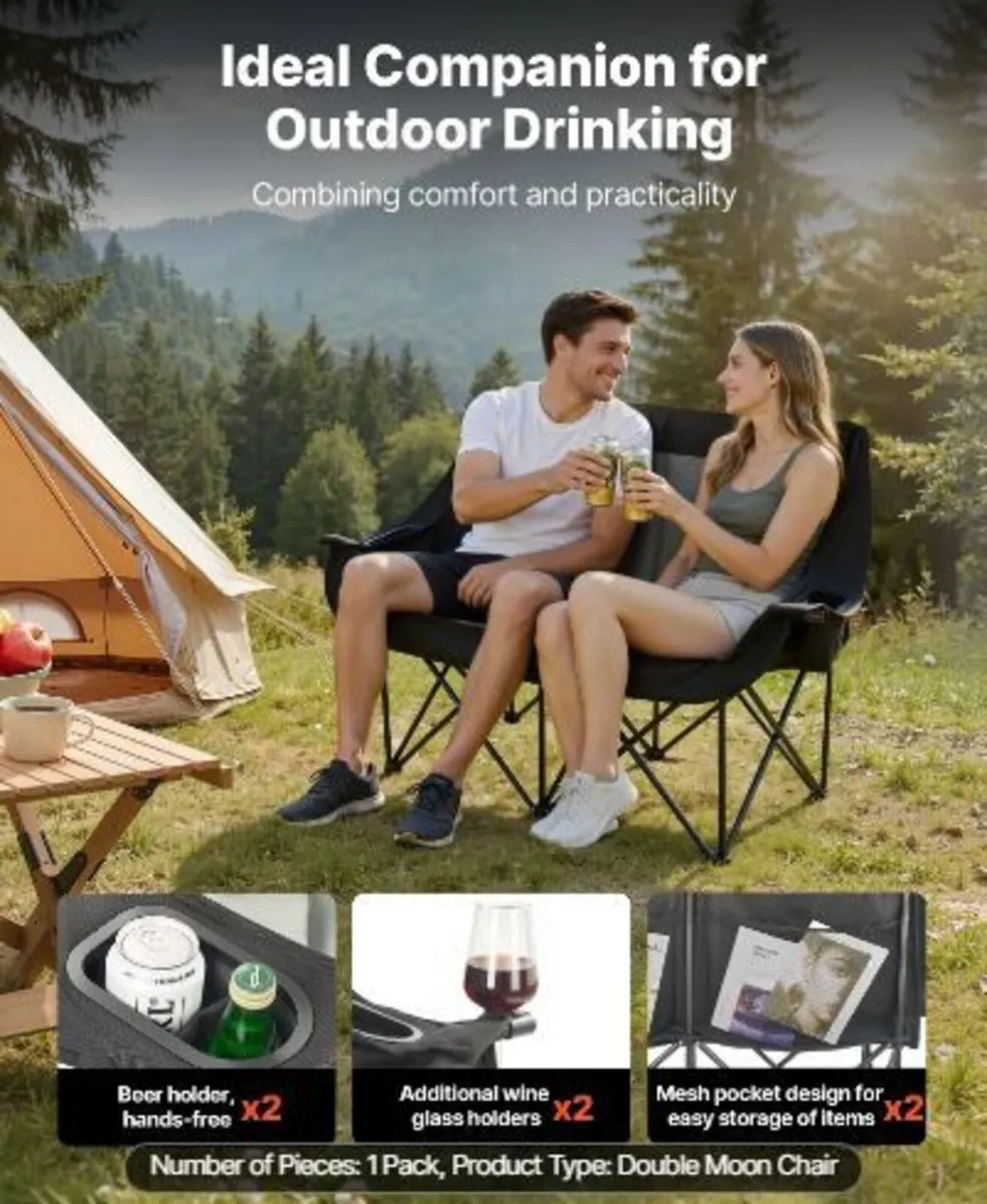 Double Camping Chair, Oversized Two Person - Image 2