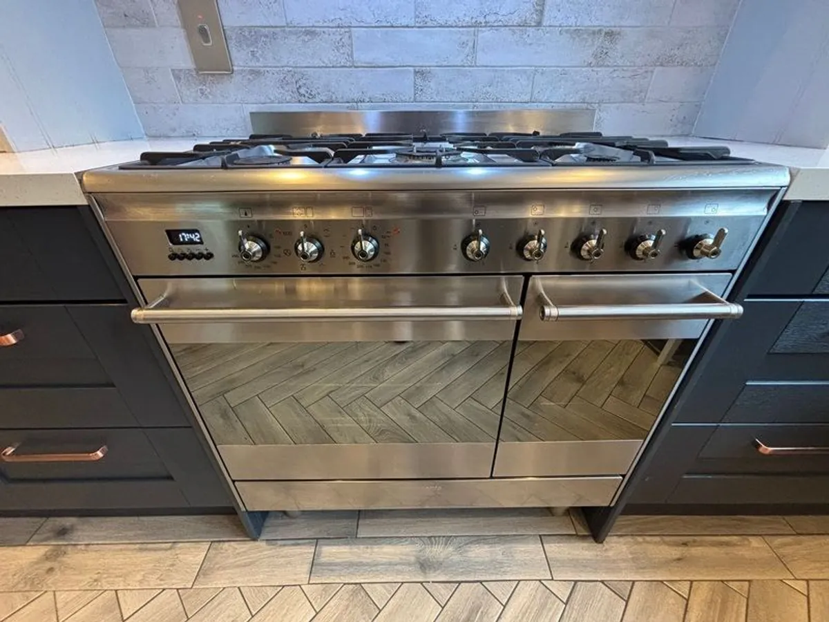 Smeg Concert 90cm Dual Fuel Range Cooker - Stainless Steel - Image 1
