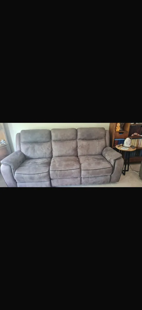 Grey Reclining Sofa Sets - Cup Holders & Charging - Image 1