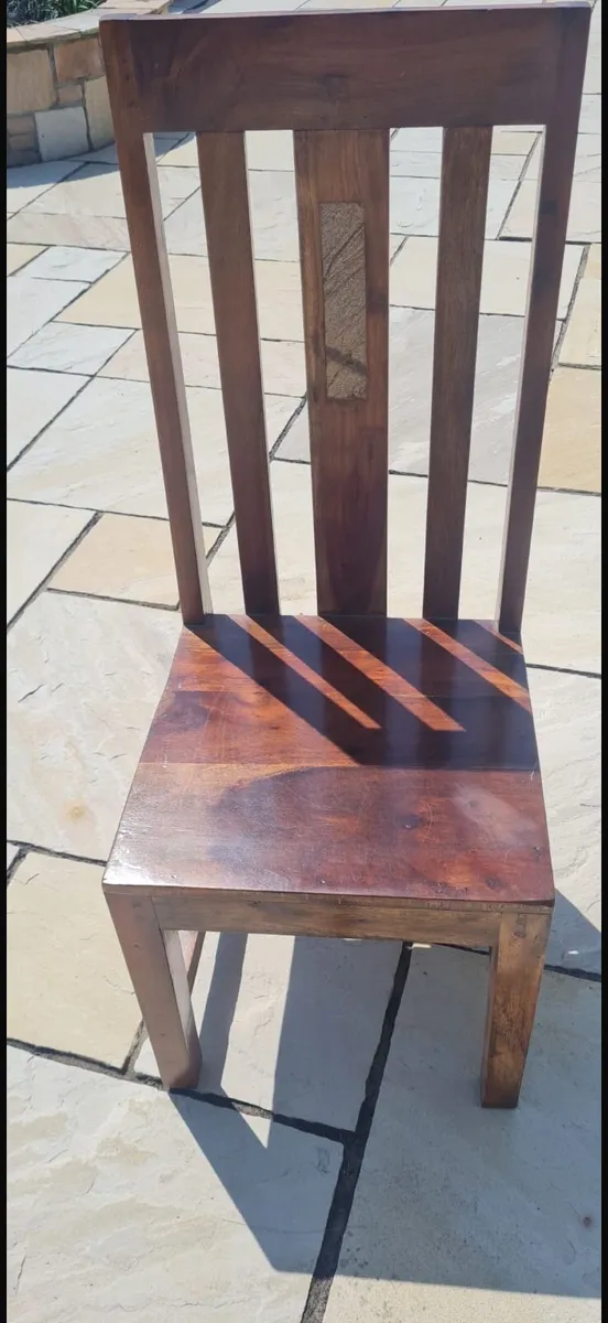Solid Teak Dining Table & 6 Chairs - Image 4
