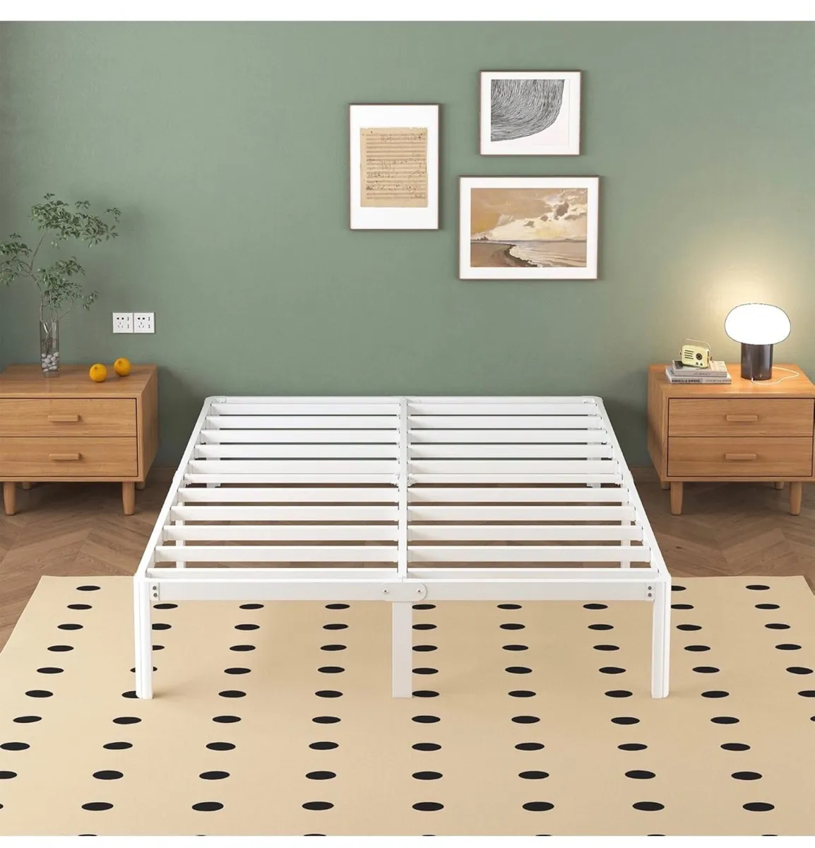 White Double Bed Frame 4ft6 with Rounded Corner Le - Image 3