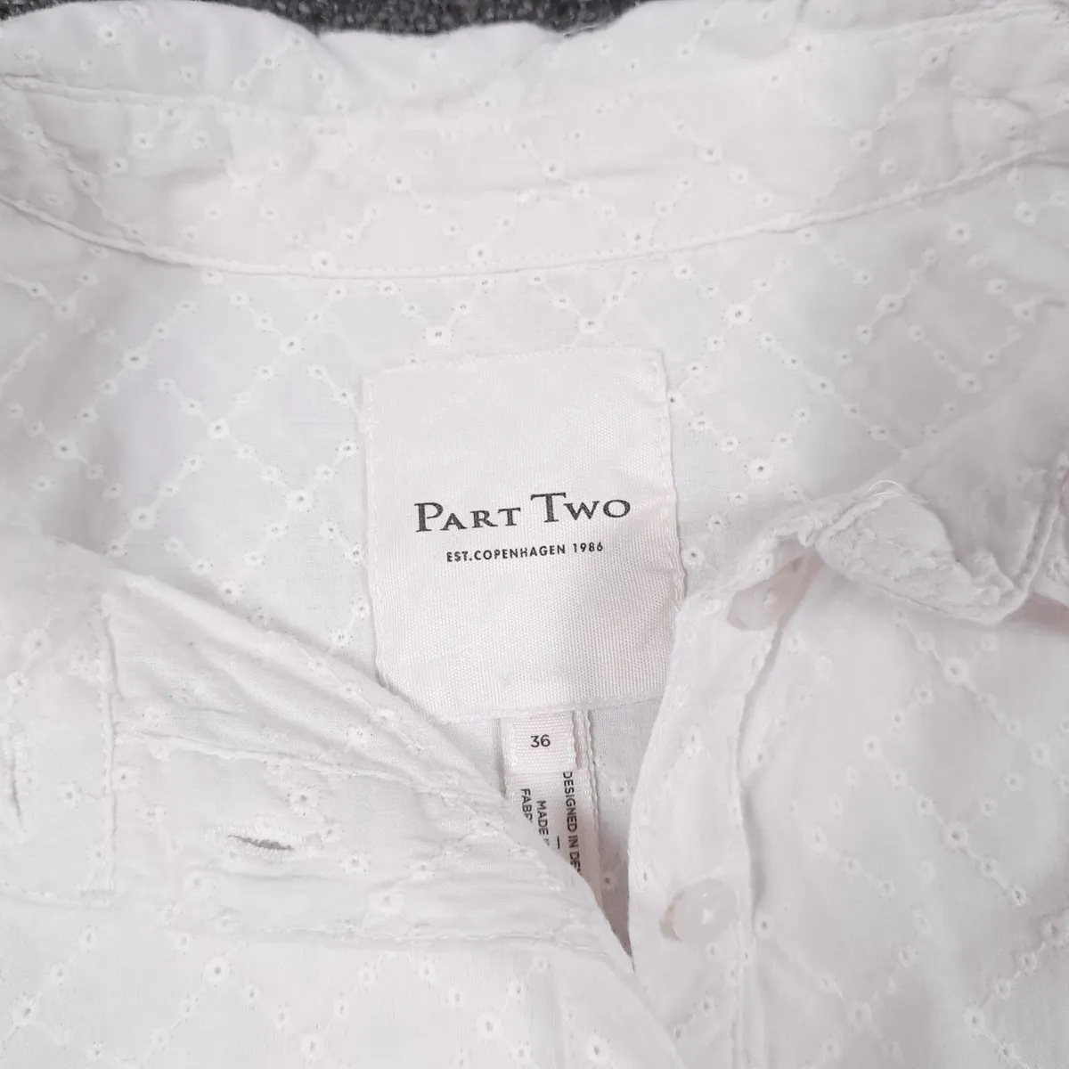 Part Two White Eyelet Embroidered Blouse 8UK/36EU - Image 3
