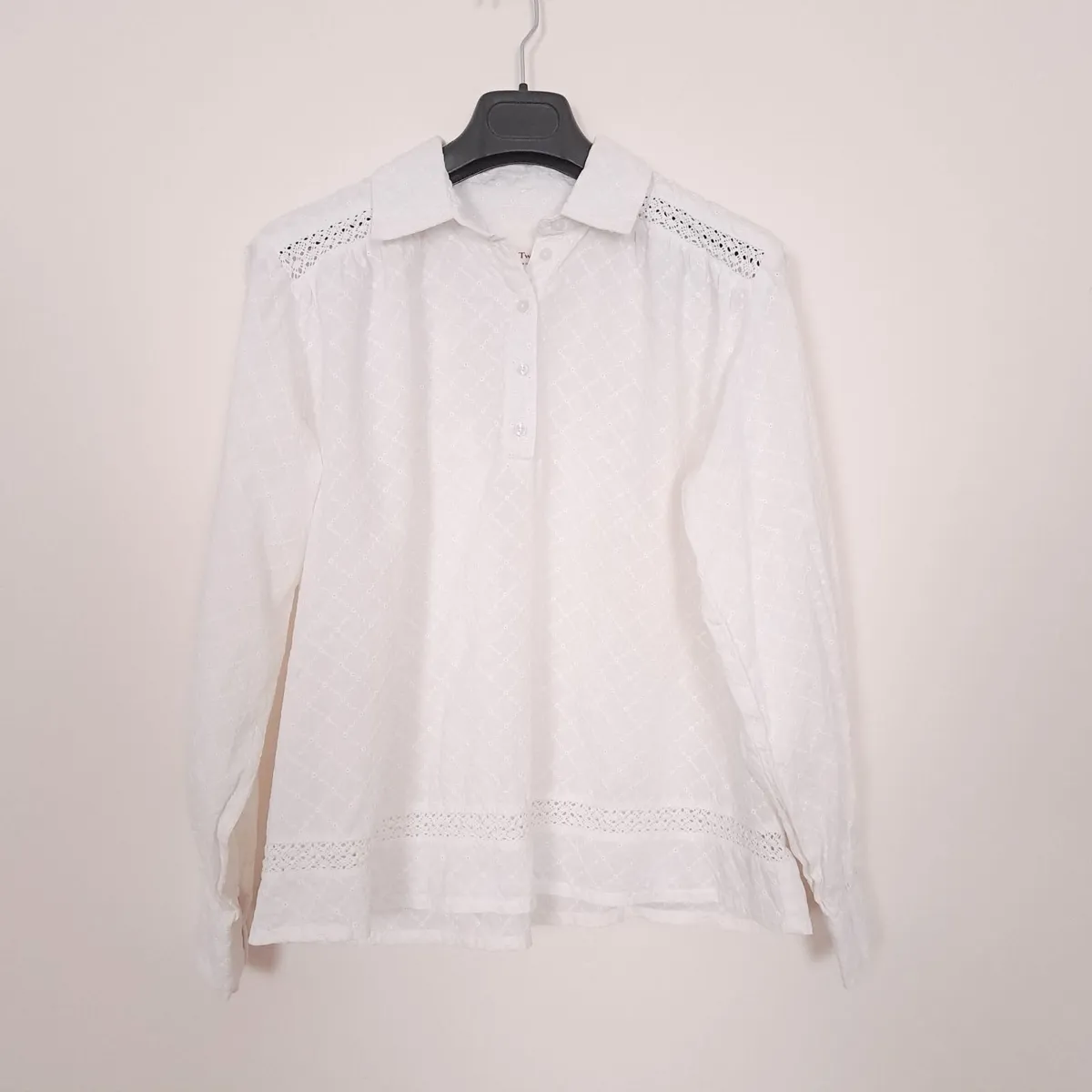 Part Two White Eyelet Embroidered Blouse 8UK/36EU - Image 2