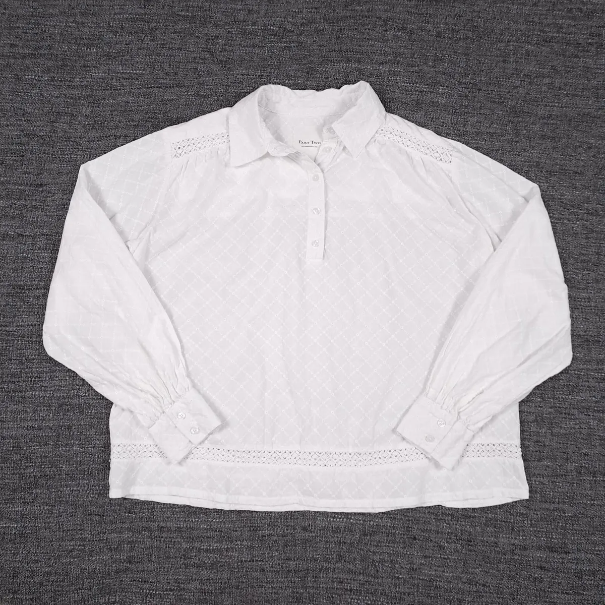 Part Two White Eyelet Embroidered Blouse 8UK/36EU - Image 1