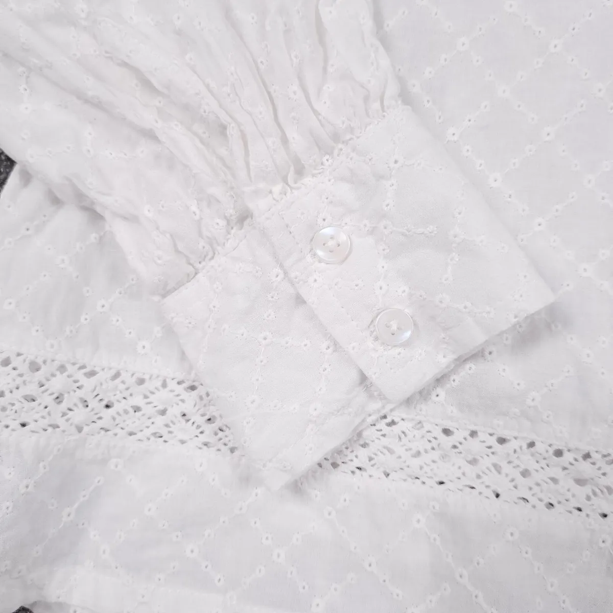 Part Two White Eyelet Embroidered Blouse 8UK/36EU - Image 4