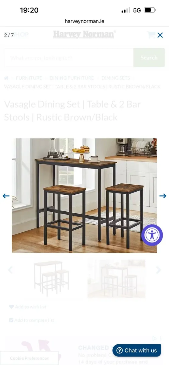 Industrial bar Table sets with 2 stools - Image 2