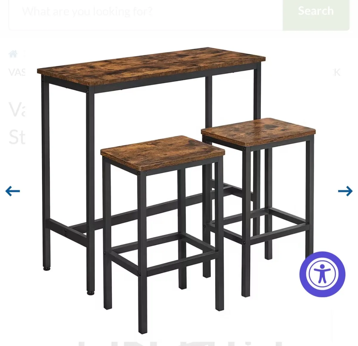 Industrial bar Table sets with 2 stools - Image 3