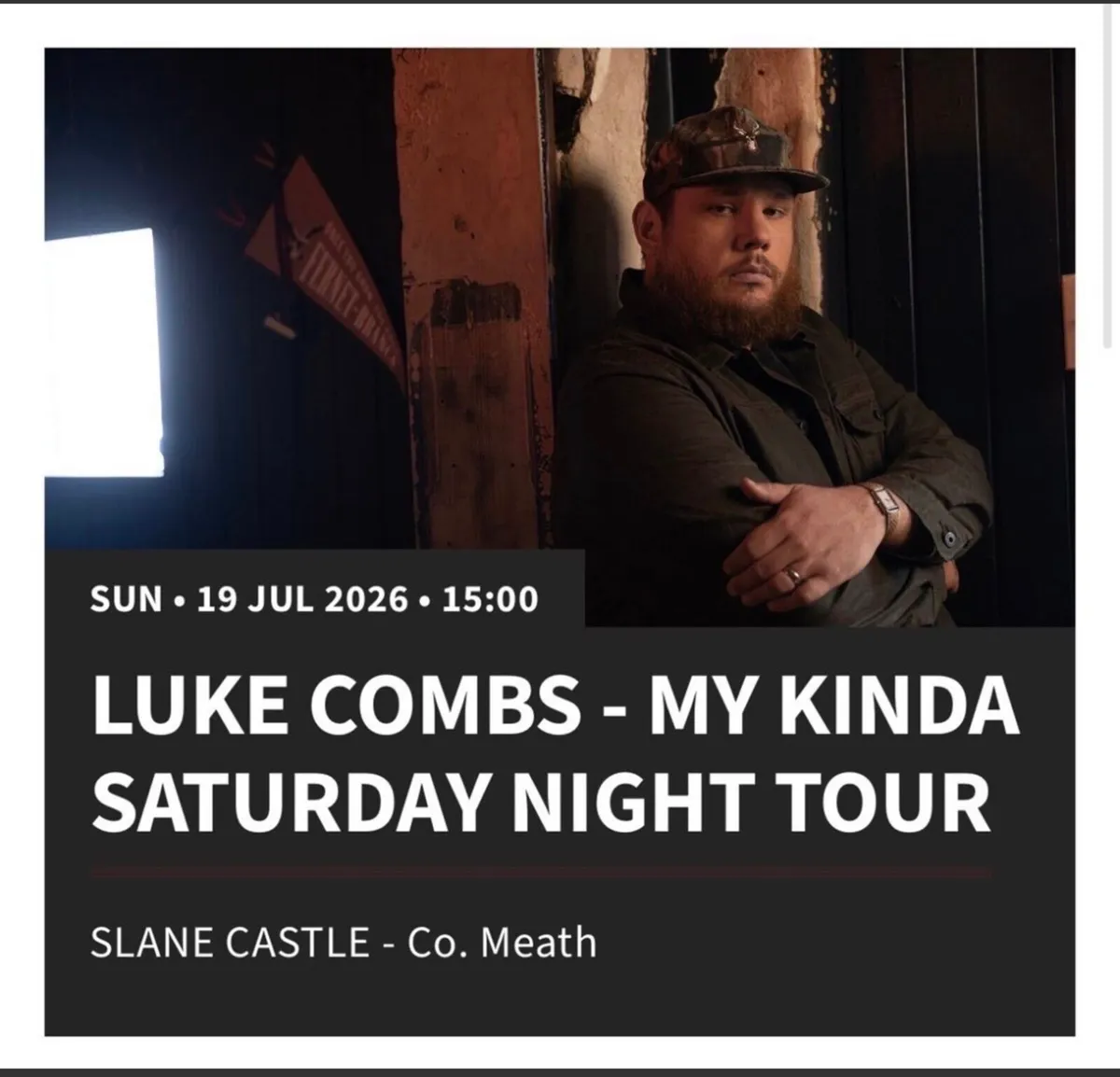 2 x Luke Combes tickets