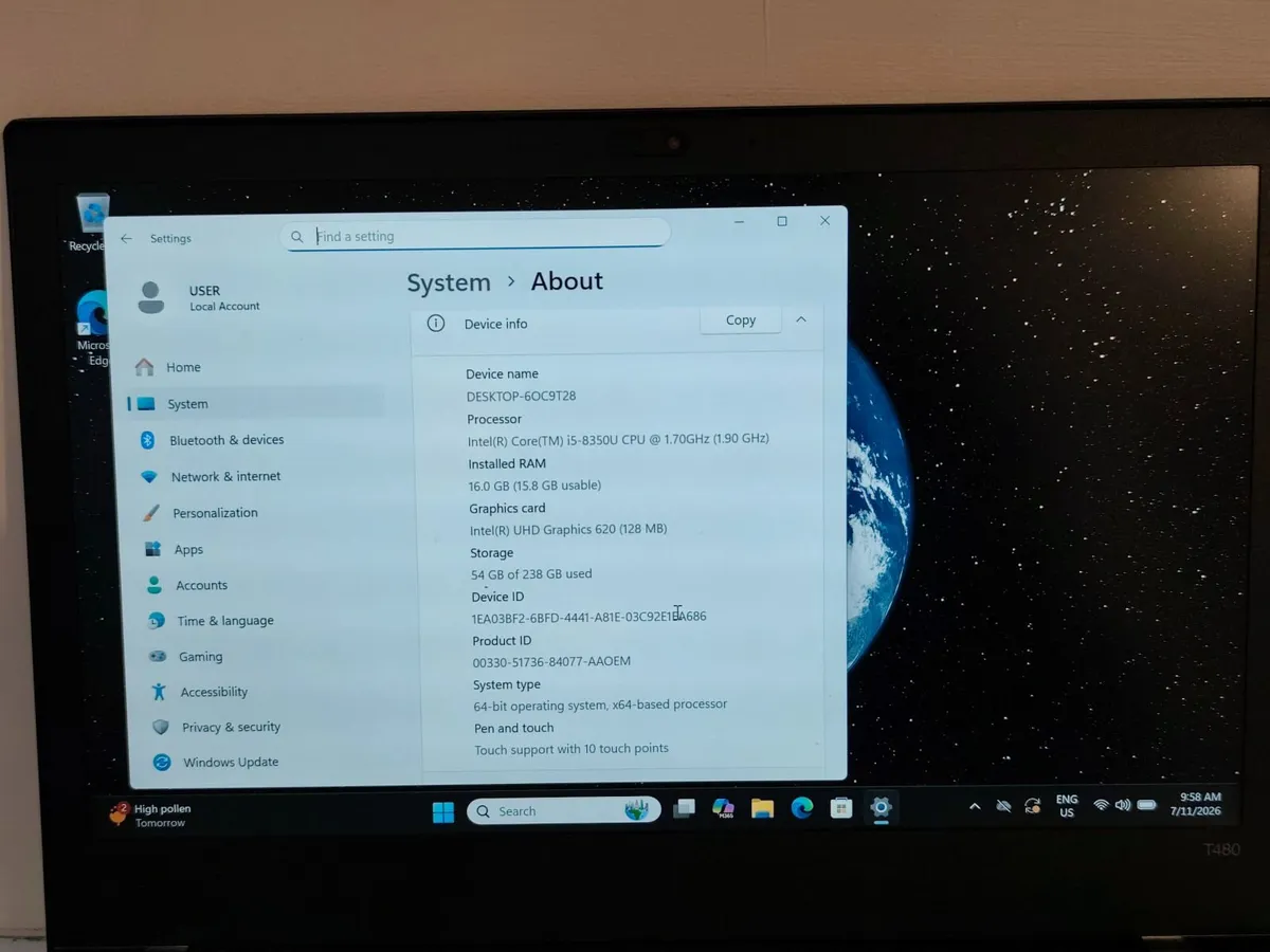 Lenovo ThinkPad T480 Intel i5 8th Gen | 16GB RAM - Image 3