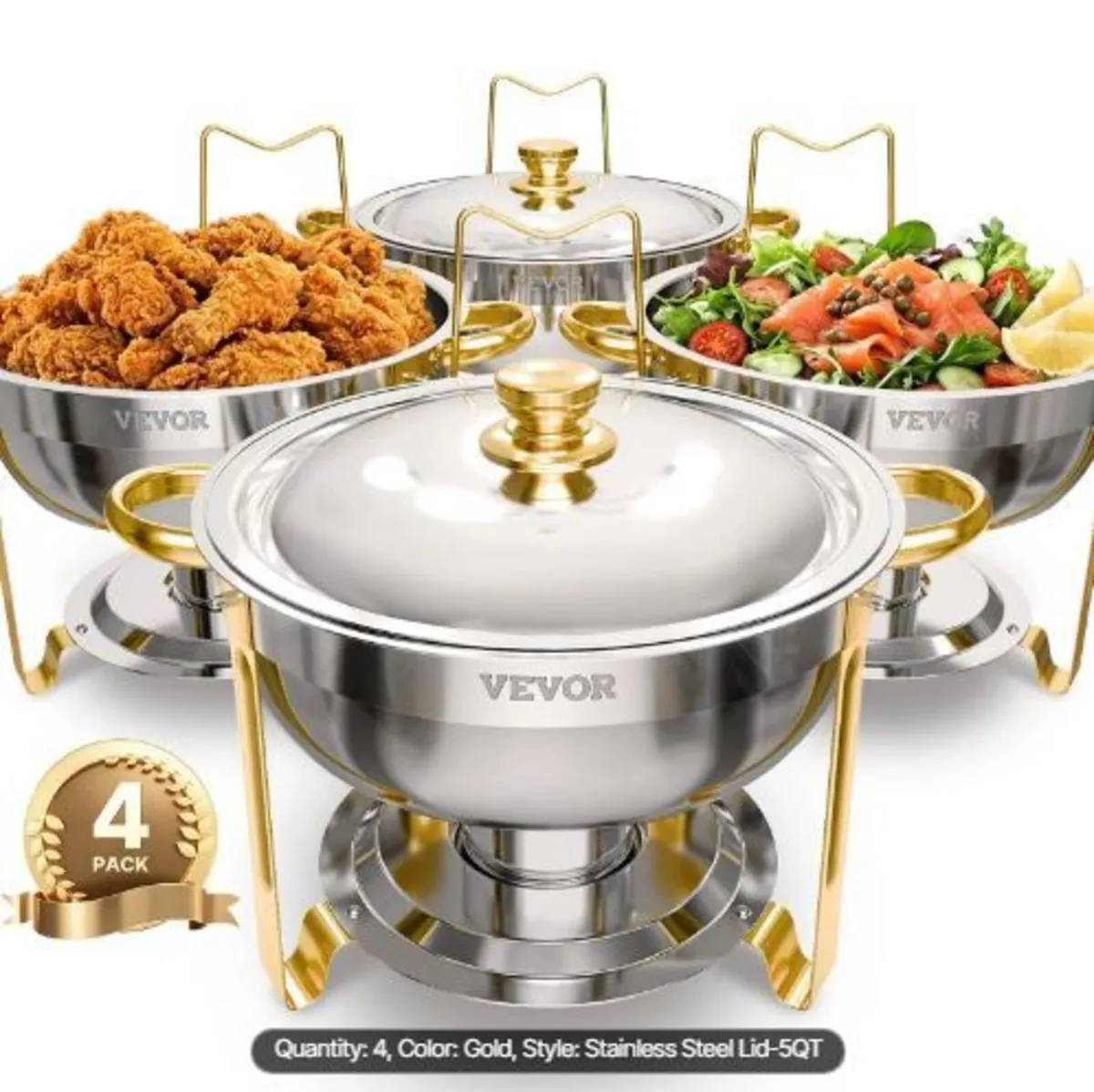 Chafing Dish Buffet Set, 5 Qt 4 Pack - Image 1