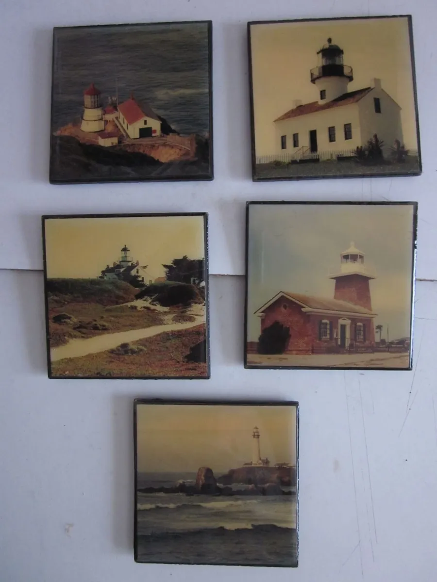 5 Coasters of Lighthouses by  David O. Mc Laughlin - Image 1