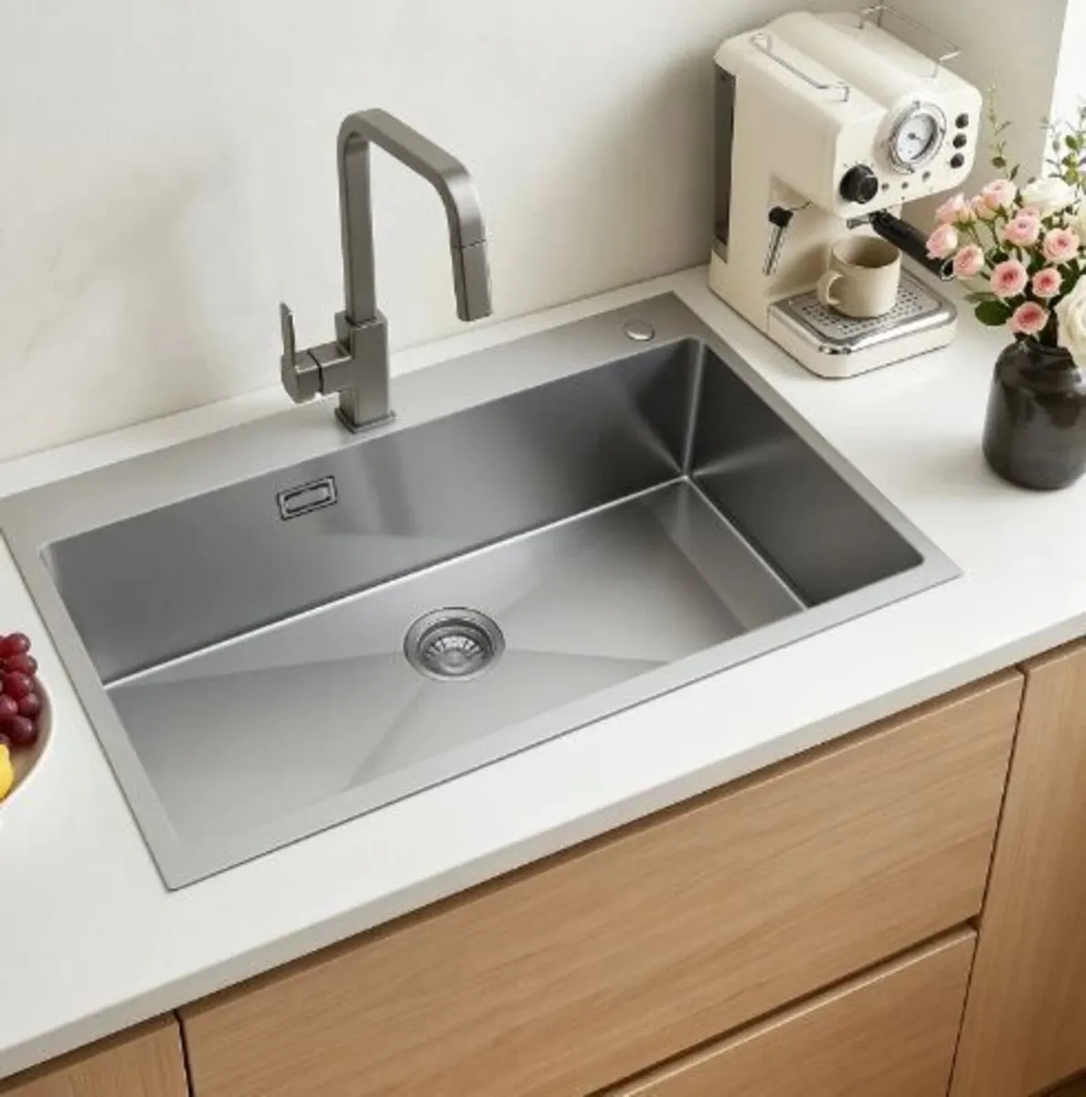 85cm Kitchen Top Mount Single Bowl Sinks - Image 2