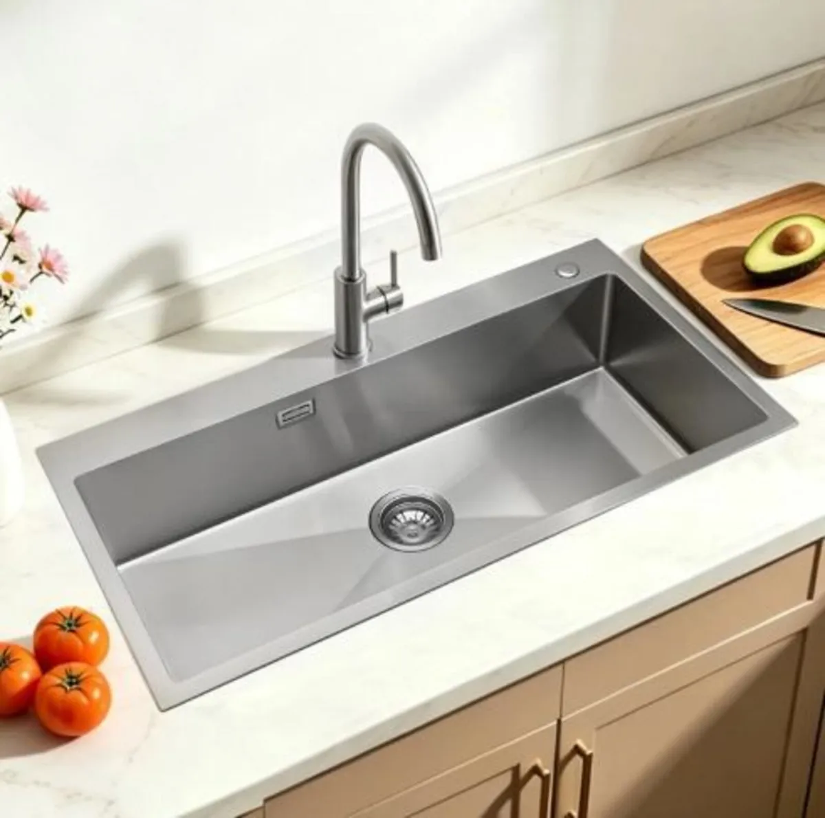 85cm Kitchen Top Mount Single Bowl Sinks - Image 3
