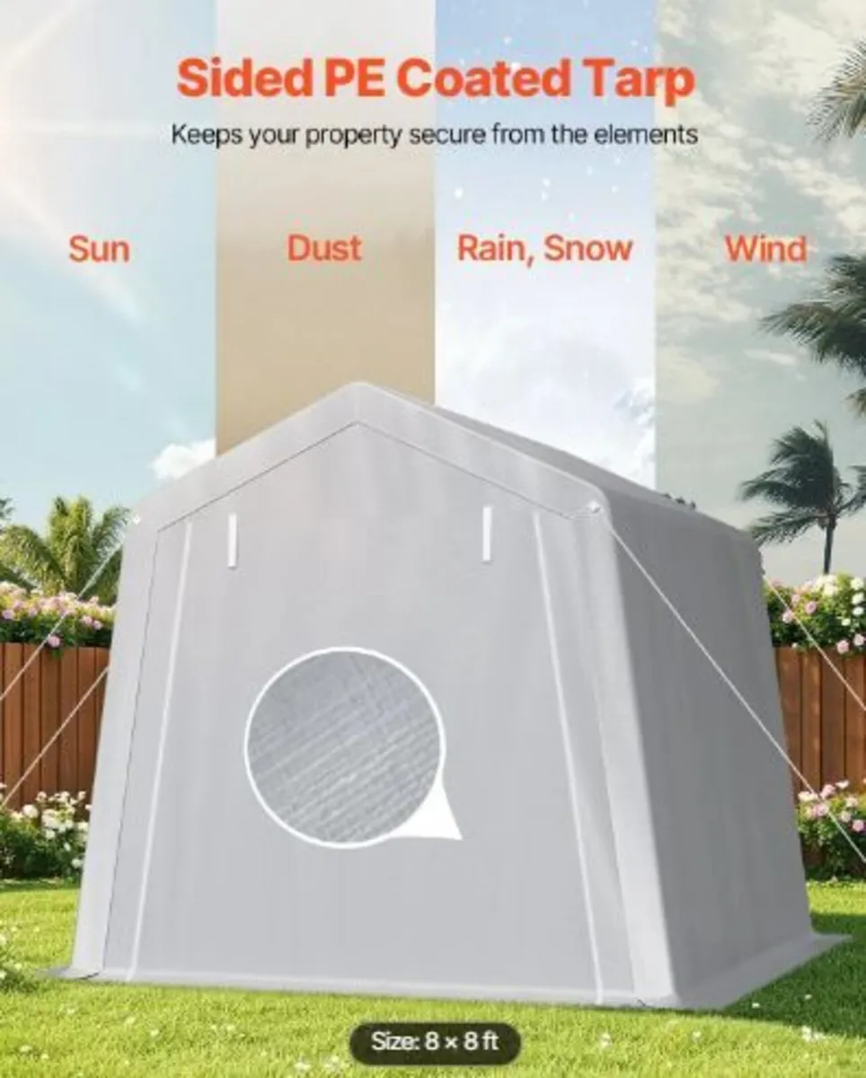 Outdoor Storage Shed, 8 x 8 ft Portable Storage - Image 2