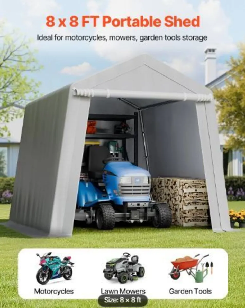 Outdoor Storage Shed, 8 x 8 ft Portable Storage - Image 3