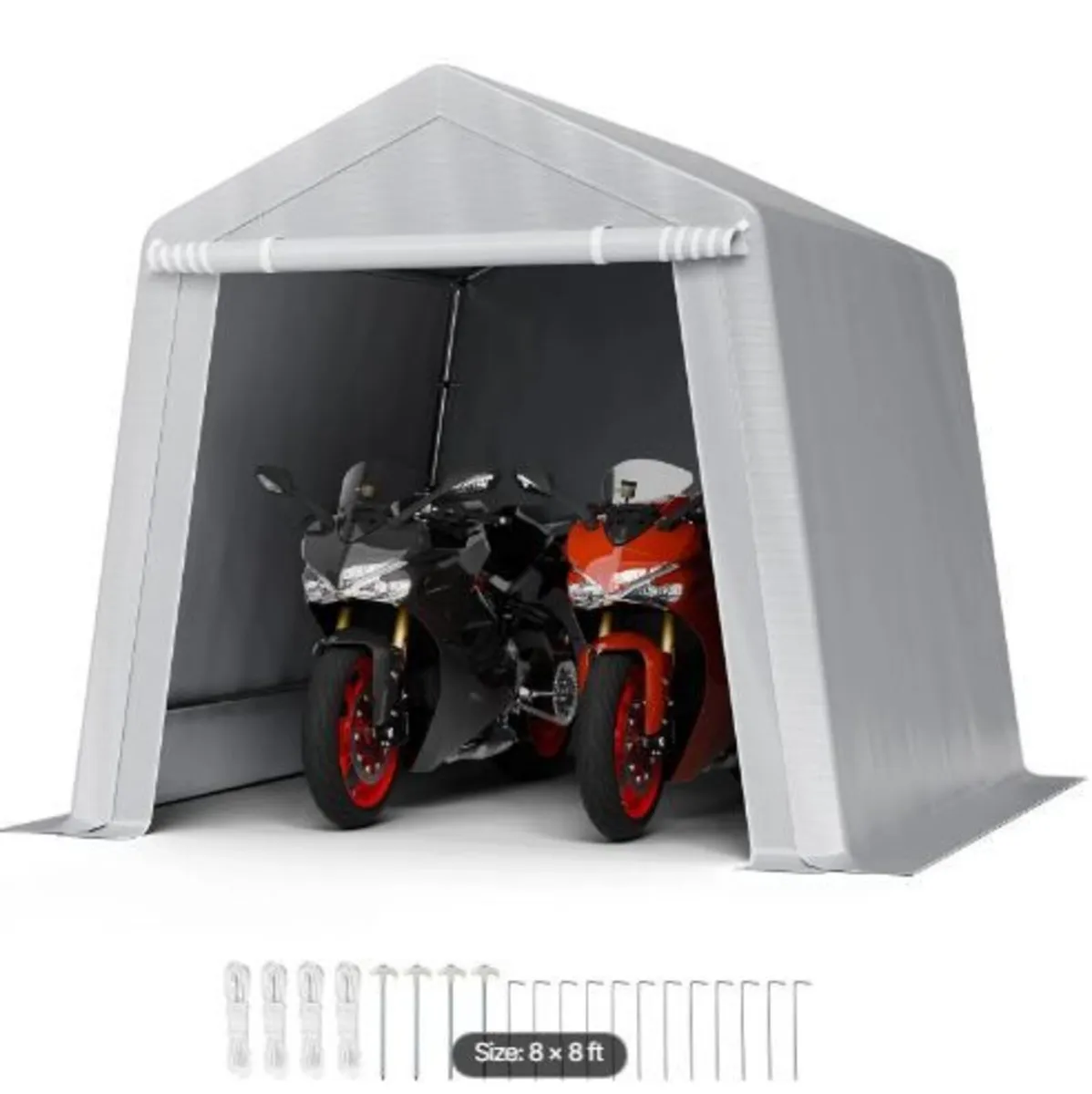 Outdoor Storage Shed, 8 x 8 ft Portable Storage - Image 4