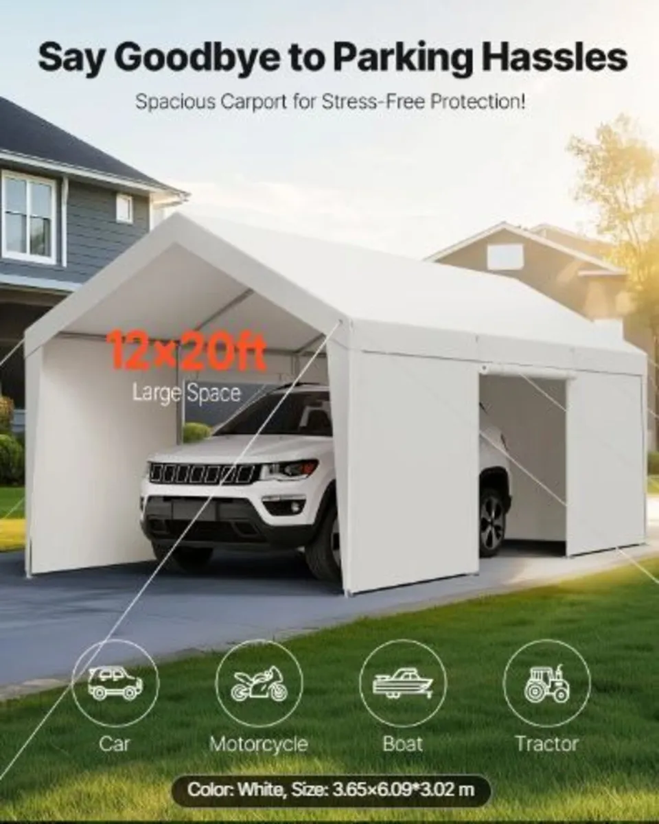 Carport, 12 x 20 FT Outdoor - Image 2