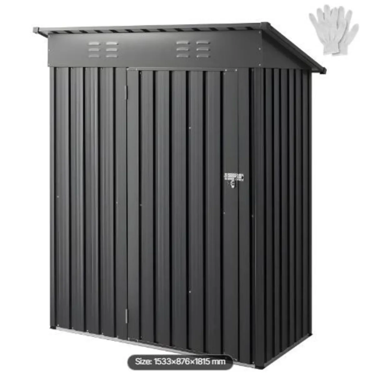 1533 x 876 x 1815 mm Metal Garden Shed - Image 1
