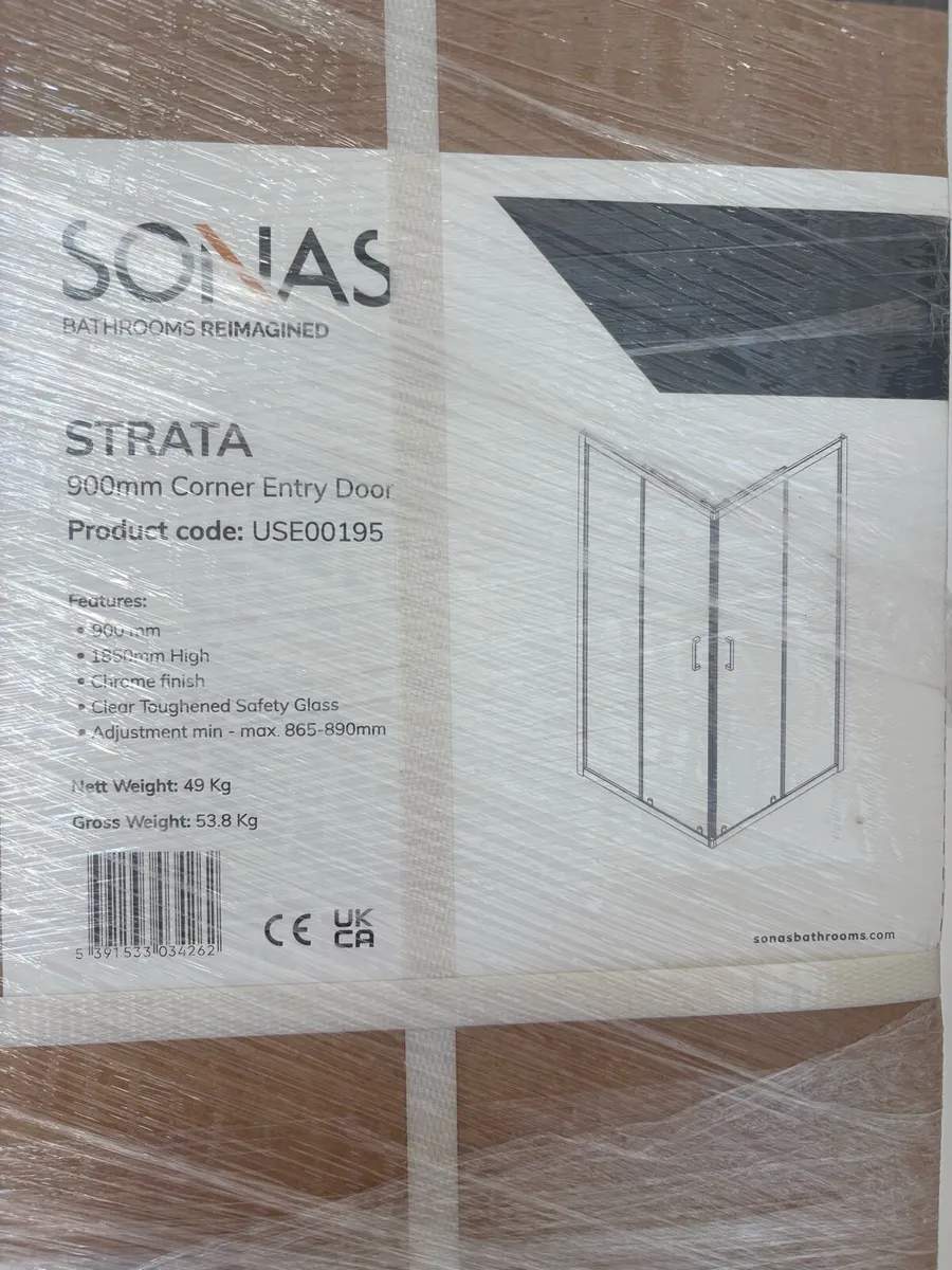 SONAS Double door corner shower - Chrome - Image 1
