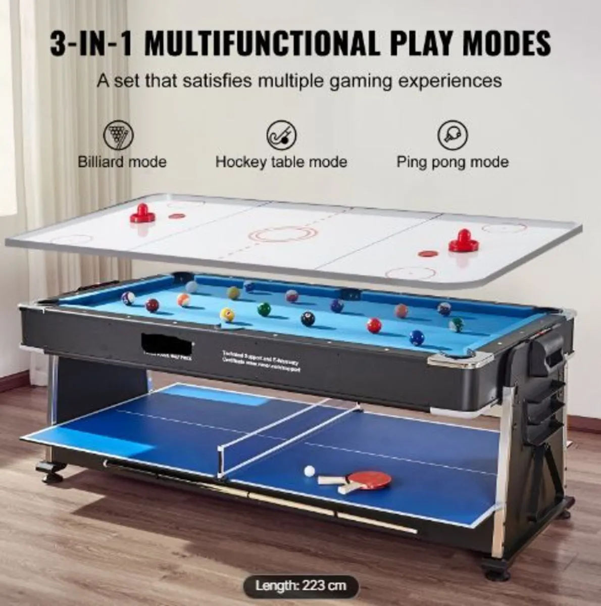 3-in-1 Rotating Swivel Multi Game Table - Image 3