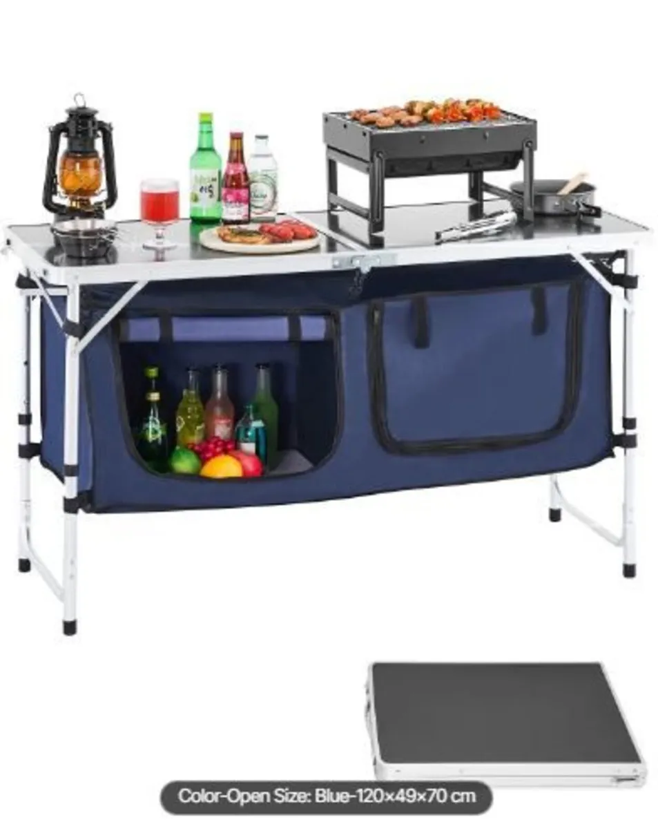 Camping Kitchen Table, Folding Outdoor - Image 3