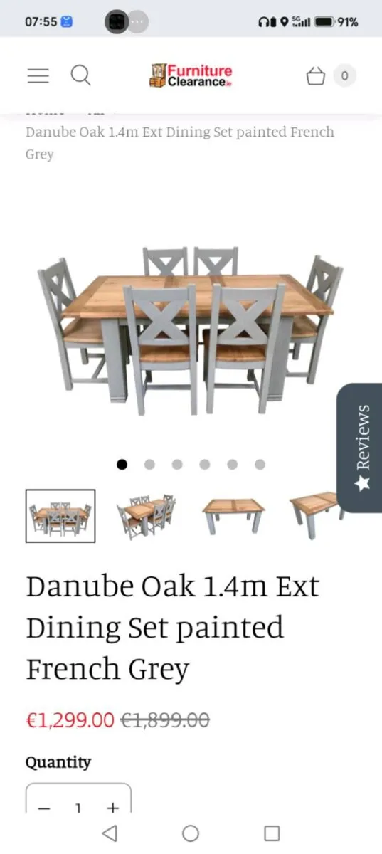 Kitchen Oak table and 6 chairs - Image 2