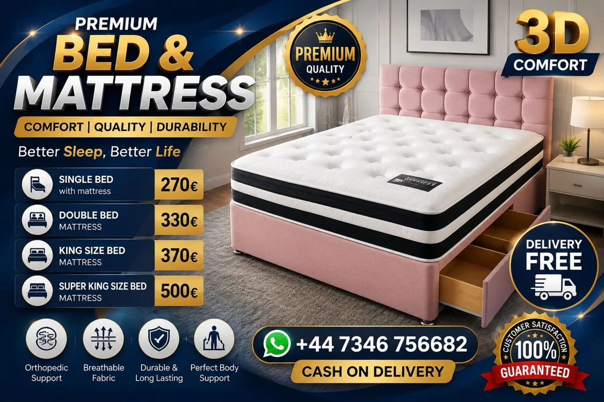 Luxury Divan Bed With Mattress Included | Free Del - Image 1