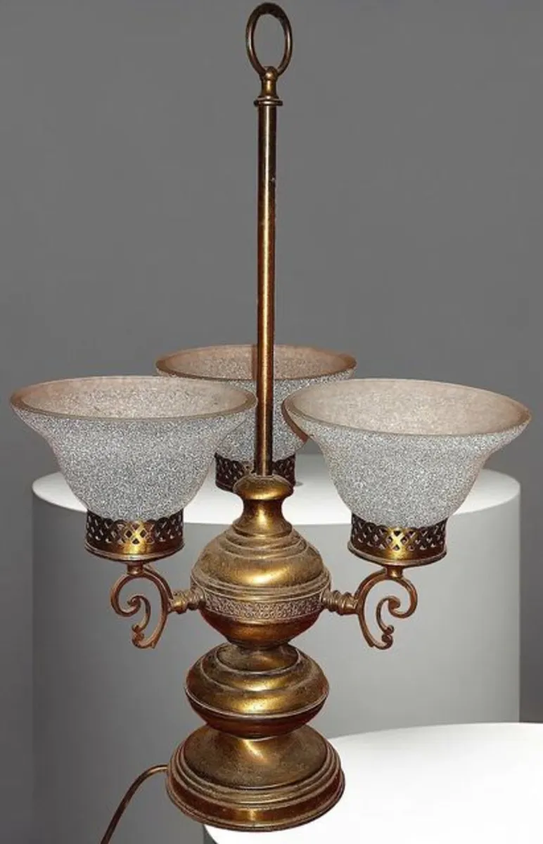 Vintage Brass Trilogy Lamp - Image 3