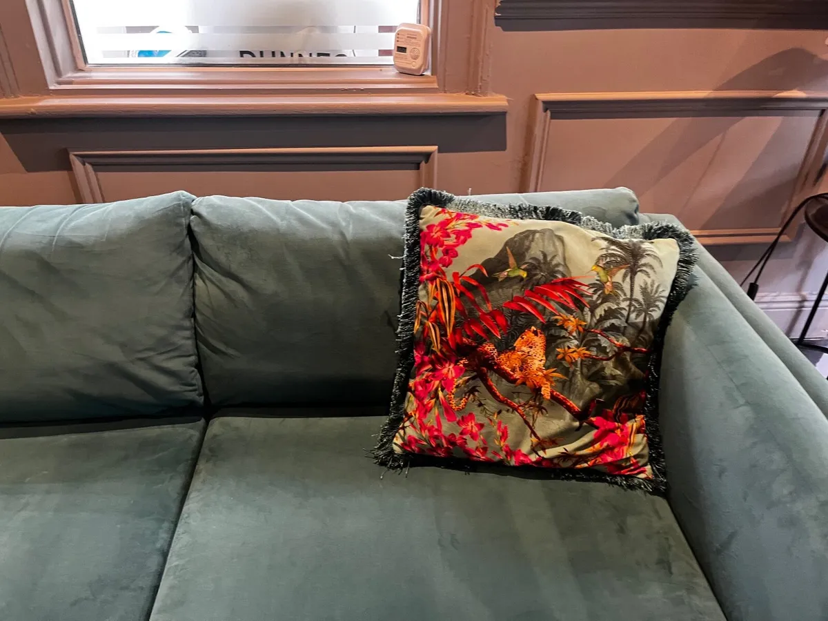 Teal sofa - Image 4